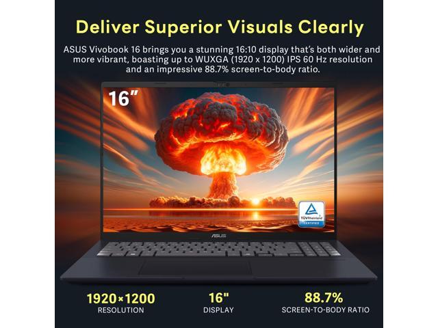 ASUS Vivobook 16 16' WUXGA Laptop, AMD Ryzen AI 5 330, 16GB RAM, 672GB Storage (512GB SSD+160GB Docking Station Set), AMD Radeon Graphics, Numeric...