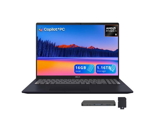 ASUS Vivobook 16 16' WUXGA Laptop, AMD Ryzen AI 5 330, 16GB RAM, 1.16TB Storage (1TB SSD+160GB Docking Station Set), AMD Radeon Graphics, Numeric...