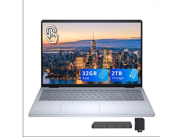 Dell 16' FHD+ Touchscreen Laptop, Intel Core 7 150U, 32GB RAM, 2TB Storage (1TB SSD+1TB Docking Station), Intel UHD Graphics, Backlit Keyboard,.