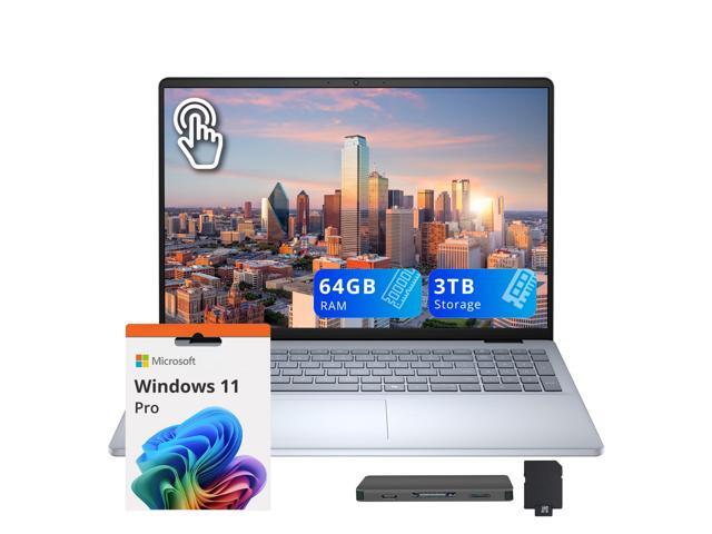 Dell 16' FHD+ Touchscreen Laptop, Intel Core 7 150U, 64GB RAM, 3TB Storage (2TB SSD+1TB Docking Station), Intel UHD Graphics, Backlit Keyboard,.