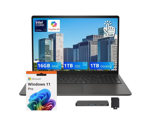 Dell 15 15.6' FHD Touchscreen Laptop, Intel Core Ultra 7 255U, 16GB DDR5, 2TB Storage (1TB SSD+1TB Docking Station Set), Backlit Keyboard, Numeric...