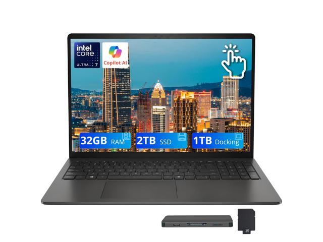 Dell 15 15.6' FHD Touchscreen Laptop, Intel Core Ultra 7 255U, 32GB DDR5, 3TB Storage (2TB SSD+1TB Docking Station Set), Backlit Keyboard, Numeric.