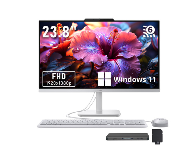 Lenovo A100 23.8' FHD Anti-Glare All-in-One Desktop, Intel N100, 8GB DDR5, 1.5TB Storage(512GB SSD+1TB Docking Station), UHD Graphics, Long-Lasting...