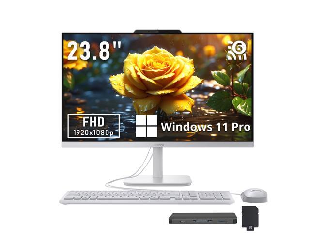 Lenovo A100 23.8' FHD Anti-Glare All-in-One Desktop, Intel N100, 16GB DDR5, 3TB Storage(2TB SSD+1TB Docking Station), UHD Graphics, Long-Lasting...