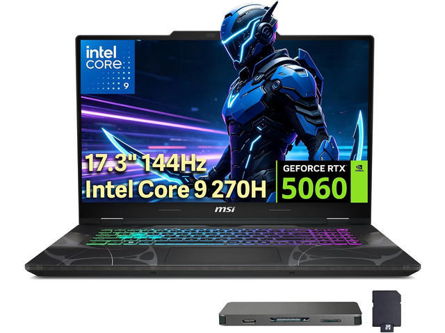 msi Cyborg 17 17.3' FHD 144Hz Gaming Laptop, Intel Core 9-270H, NVIDIA GeForce RTX 5060, 32GB DDR5, 3TB Storage(2TB SSD+1TB Docking Station Set),...