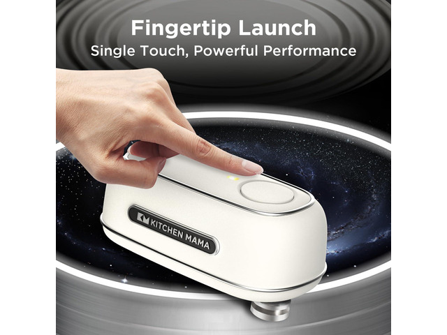 Kitchen Mama Orbit One Rechargeable Can Opener: Hands-Free, USB-C Charging, Auto Shut-Off, Smooth Edge, Professional Blade for Large Cans, with...