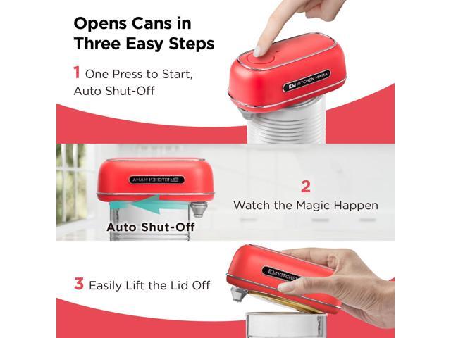 Kitchen Mama Orbit One Rechargeable Can Opener: Hands-Free, USB-C Charging, Auto Shut-Off, Smooth Edge, Professional Blade for Large Cans, with...