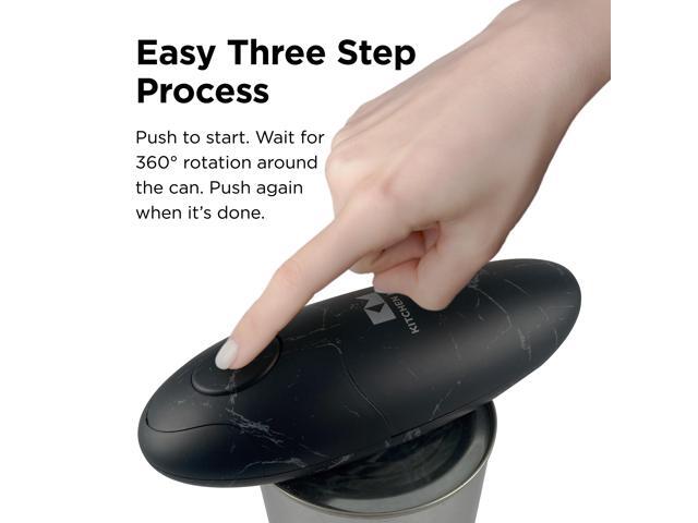 Kitchen Mama Electric Can Opener 2.0: Upgraded Blade Opens Any Can Shape - No Sharp Edge, Food-Safe, Handy with Lid Lift, Battery Operated Handheld...