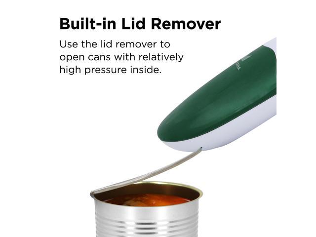 Kitchen Mama Electric Can Opener 2.0: Upgraded Blade Opens Any Can Shape - No Sharp Edge, Food-Safe, Handy with Lid Lift, Battery Operated Handheld...