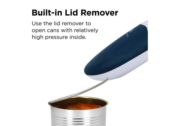 Kitchen Mama Electric Can Opener 2.0: Upgraded Blade Opens Any Can Shape - No Sharp Edge, Food-Safe, Handy with Lid Lift, Battery Operated Handheld...