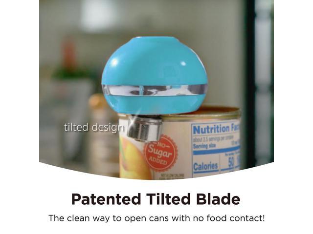 Kitchen Mama Mini Electric Can Opener: Open Your Cans with A Simple Push of Button - No Sharp Edge, Food Safe and Battery Operated Cute Opener(Blue)