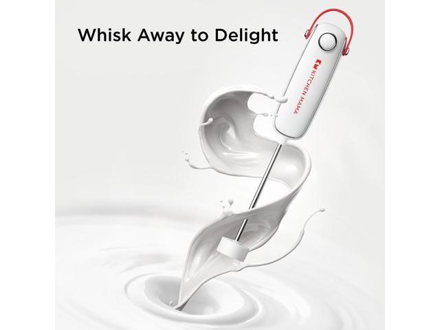 Kitchen Mama Electric Milk Frother Handheld - Mini Drink Mixer & Cold Foam Maker, Frother Wand for Coffee, Cappuccino, Lattes, Protein Powder...