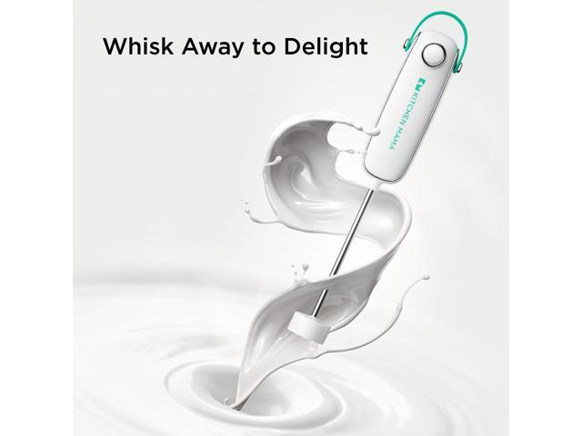 Kitchen Mama Electric Milk Frother Handheld - Mini Drink Mixer & Cold Foam Maker, Frother Wand for Coffee, Cappuccino, Lattes, Protein Powder...