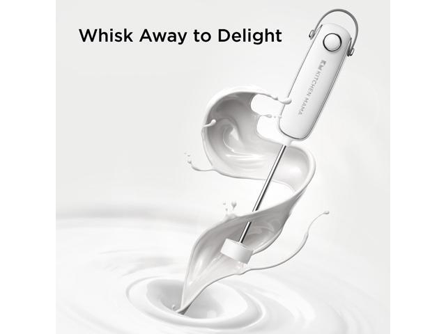 Kitchen Mama Electric Milk Frother Handheld - Mini Drink Mixer & Cold Foam Maker, Frother Wand for Coffee, Cappuccino, Lattes, Protein Powder...
