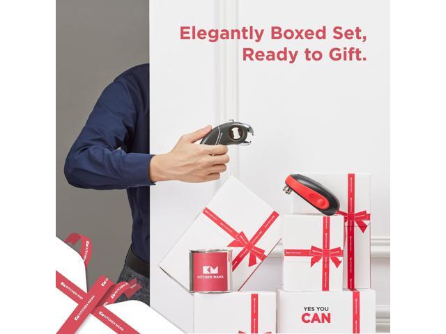 Kitchen Mama Gift Set Electric Can Opener & Bottle Opener, Cool Gifts for Him, Automatic can opener (One-To-Go) Hands Free, Smooth Edge, 6 in 1...