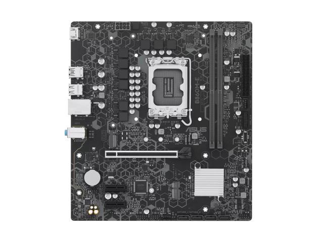 ASUS B860M-E Intel B860 (LGA1851) mATX motherboard, PCIe 4.0, PCIe 5.0 M.2 slots, M.2 WIFI slot, DDR5, Realtek 2.5Gb Ethernet, HDMI, SATA 6 Gbps,...