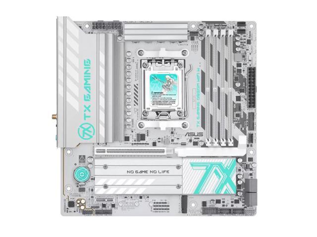 ASUS TX GAMING B850M WIFI W AMD AM5 mATX Motherboard, PCIe 5.0, WiFi 6, three M.2slots, SATA interface, M.2 interface (NVMe protocol),Aura Sync