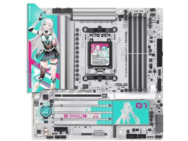 ASUS TX GAMING HATSUNE MIKU Combo Set ( B850M WIFI S Motherboard + LC III 360 ARGB Liquid CPU Cooler + 5060 TI Graphics Card + A23 Micro ATX...