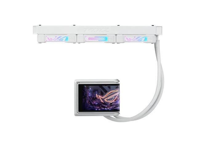 ASUS ROG RYUO IV 360 ARGB White Edition All-in-one AIO Liquid CPU Cooler, 400mm long water cooling tube, 3D visual effects, curved 6.67'' AMOLED...