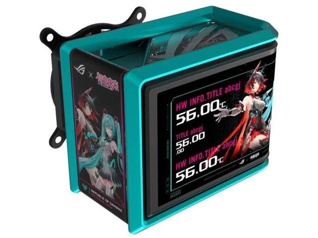 ASUS ROG Ryuo IV SLC 360 ARGB MIKU Edition All-in-one AIO Liquid CPU Cooler, 200mm short water,curved 6.67'' AMOLED screen, 3D visual effects, AMD...