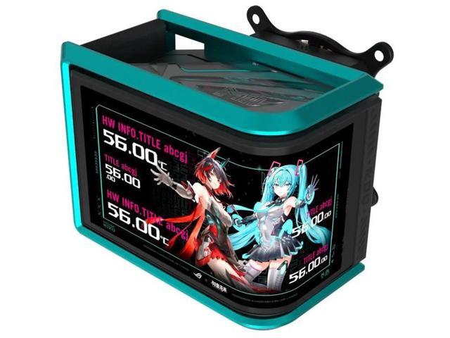 ASUS ROG Ryuo IV SLC 360 ARGB MIKU Edition All-in-one AIO Liquid CPU Cooler, 200mm short water,curved 6.67'' AMOLED screen, 3D visual effects, AMD...