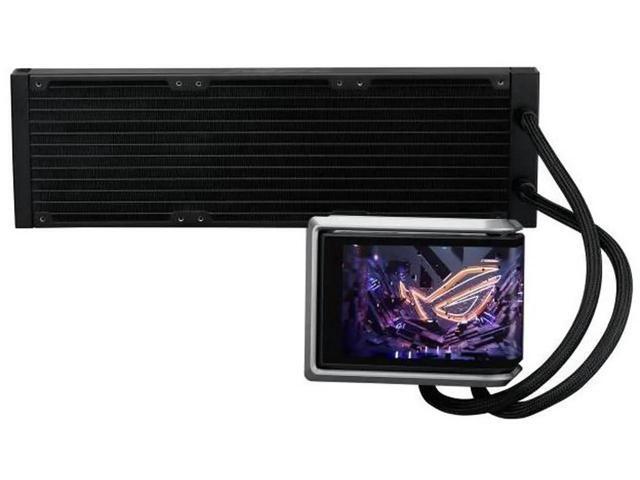 ASUS ROG RYUO IV 360 ARGB All-in-one AIO Liquid CPU Cooler, 400mm long water cooling tube, 3D visual effects, curved 6.67'' AMOLED screen, Asetek...
