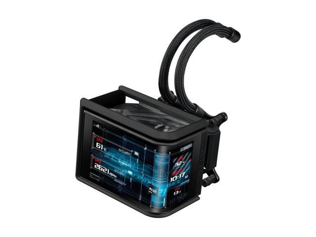 ASUS ROG RYUO IV SLC 360 ARGB All-in-one AIO Liquid CPU Cooler,200mm short water,3D visual effects, curved 6.67'' AMOLED screen and ROG AF 12C...