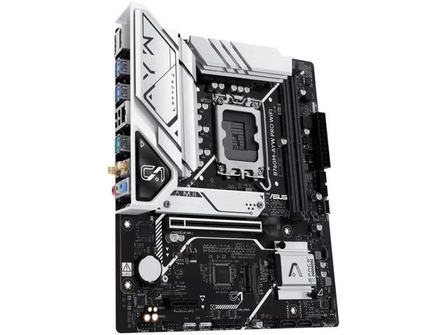 ASUS B760M-AYW PRO WIFI, an Intel B760 (LGA 1700) mATX motherboard with PCIe 4.0, two M.2 slots, DDR5, WIFI 6, Realtek 2.5Gb Ethernet, DP & HDMI,...