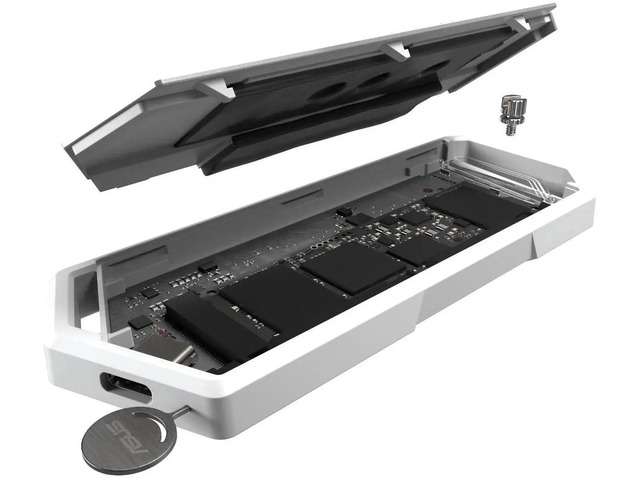 ASUS ROG STRIX Arion White Aluminum Alloy M.2 NVMe SSD External Portable Enclosure Case Adapter, USB 3.2 Gen 2 Type-C (10 Gbps), USB-C to C and...