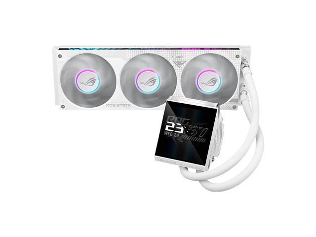 ASUS ROG Strix LC IV 360 ARGB LCD White Edition All-in-One (AIO) Liquid CPU Cooler 400mm tubing, AIO Q-Connector wireless cooling.