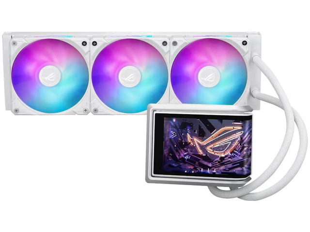ASUS ROG RYUO IV 360 ARGB White Edition All-in-one AIO Liquid CPU Cooler, 400mm long water cooling tube, 3D visual effects, curved 6.67'' AMOLED...
