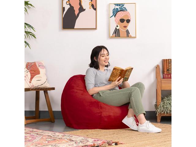 Jaxx Saxx 3 Foot Round Bean Bag w/ Removable Cover, Cinnabar