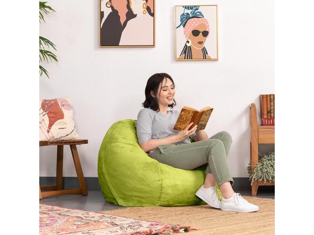 Jaxx Saxx 3 Foot Round Bean Bag w/ Removable Cover, Lime