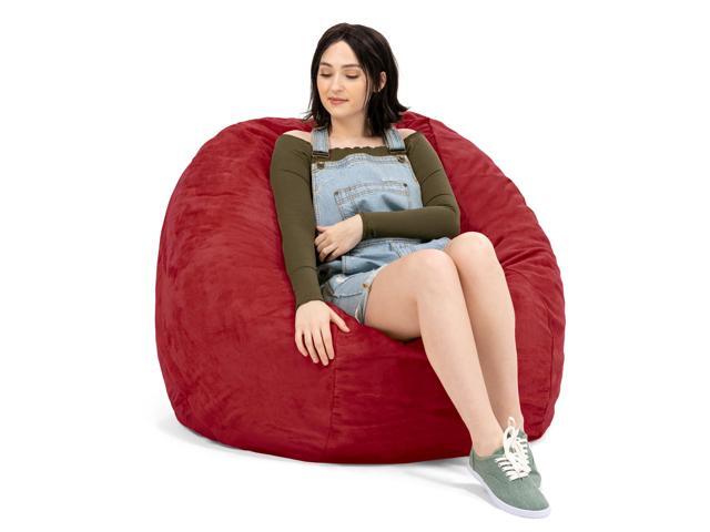 Jaxx Saxx 4 Foot Round Bean Bag w/ Removable Cover, Cinnabar