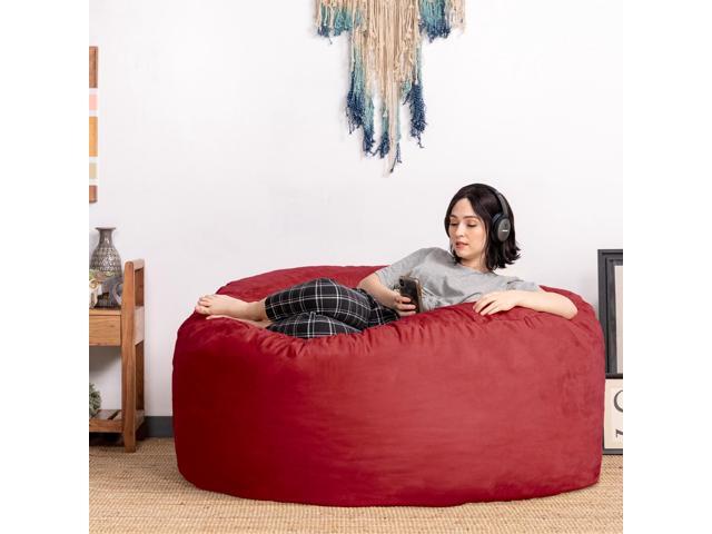 Jaxx Saxx 5 Foot Large Bean Bag w/ Removable Cover, Cinnabar