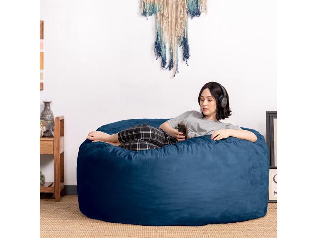 Jaxx Saxx 5 Foot Large Bean Bag w/ Removable Cover, Navy
