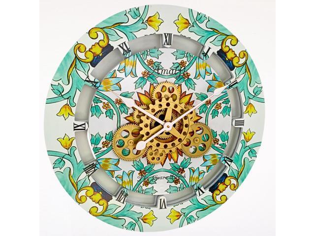 The Gears Clock 24 inches Round Italy Collection Wall Clock with Moving Gears