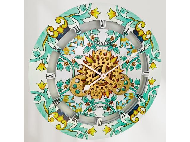 The Gears Clock 24 inches Round Italy Collection Wall Clock with Moving Gears