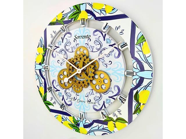 The Gears Clock 24 inches Round Italy Collection Wall Clock with Moving Gears Sorrento