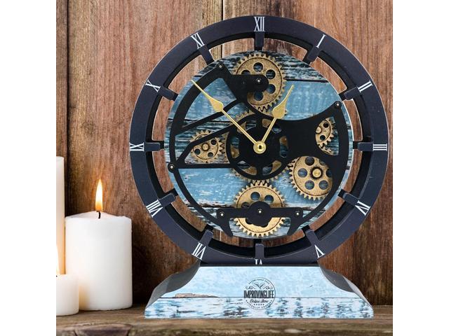 The Gears Clock Desk Clock 10 Inches With Real Moving Gear Convertible Into Wall Clock