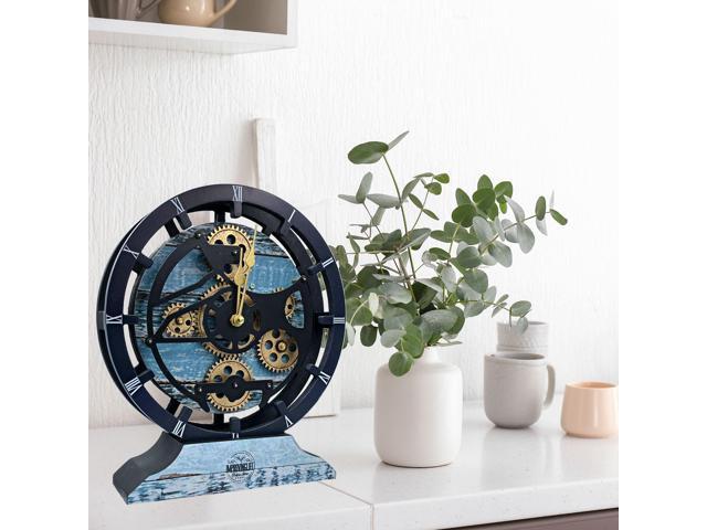 The Gears Clock Desk Clock 10 Inches With Real Moving Gear Convertible Into Wall Clock