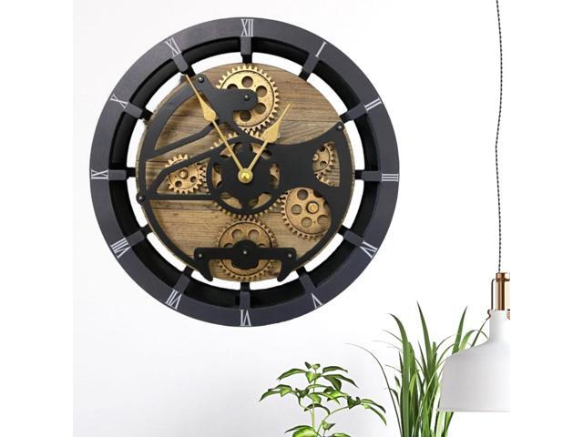 The Gears Clock Desk Clock 10 Inches With Real Moving Gear Convertible Into Wall Clock Gold Antique