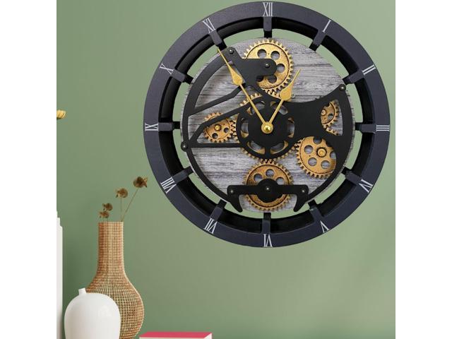 The Gears Clock Desk Clock 10 Inches With Real Moving Gear Convertible Into Wall Clock Silver Grey