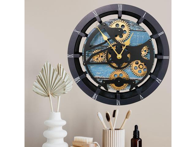 The Gears Clock 16 inches Wall Clock With Real Moving Gears convertible into a big Mantel Clock