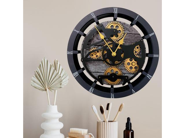 The Gears Clock 16 inches Wall Clock With Real Moving Gears convertible into a big Mantel Clock