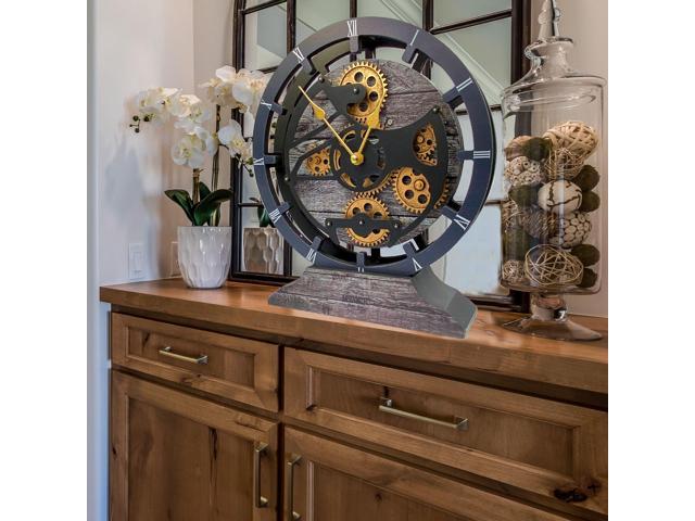 The Gears Clock 16 inches Wall Clock With Real Moving Gears convertible into a big Mantel Clock