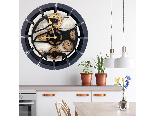 The Gears Clock 16 inches Wall Clock With Real Moving Gears convertible into a big Mantel Clock Desert Beige