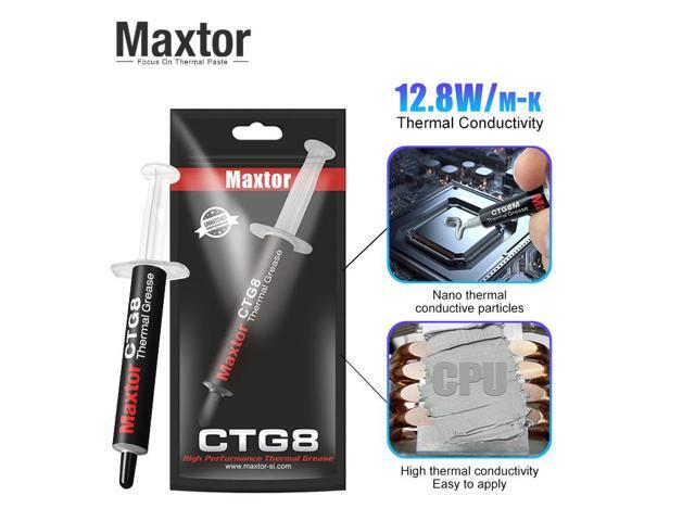 Maxtor Thermal CTG8 12.8W/mk thermal paste,Gaming grade CPU/GPU/cooling fan overclocking thermal grease,High TDP device cooling solution,4g syringe...