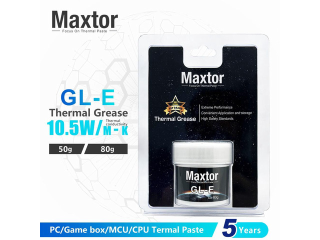 Maxtor Thermal GLE Thermal Paste 10.5W/mk 50g - Multi-Device Thermal Grease for PC/CPU/PS4 Cooling, Game Consoles, MCU & Computer Heatsink Maintenance