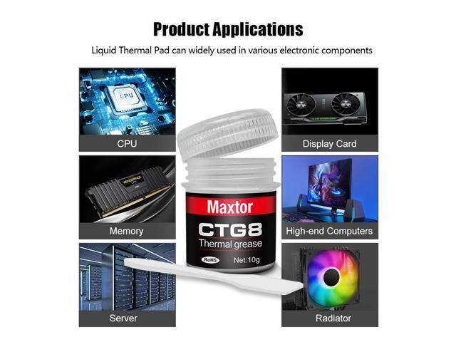 Maxtor Thermal CTG8 12.8W/mk thermal paste,Gaming grade CPU/GPU/cooling fan overclocking thermal grease,High TDP device cooling solution,4g syringe...